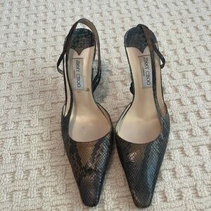Jimmy Choo snakeskin slingback heels